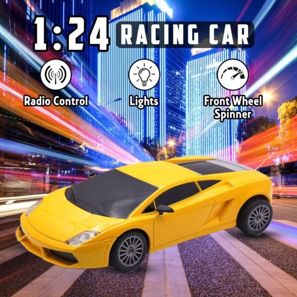 Wembley Rc Car High Speed Racing Remote Control Car For Kids Rechargeable 1:24 Scale Mini Remote Car - Bis Approved - Yellow