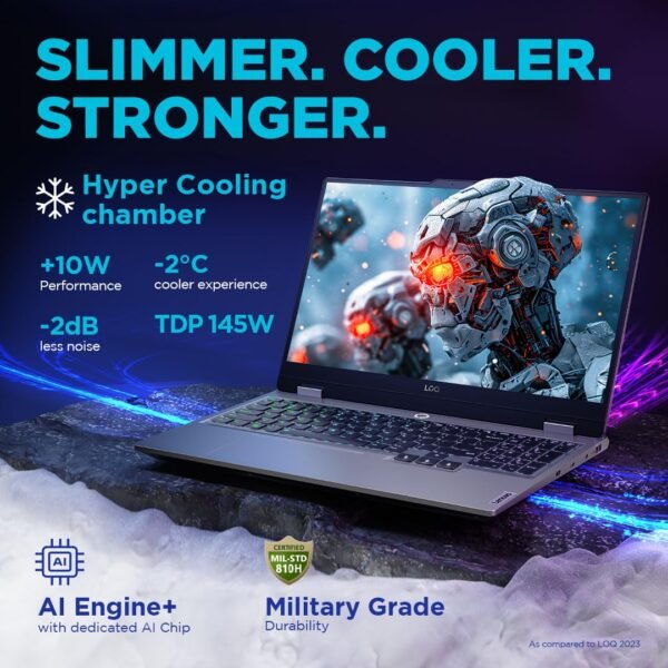 Lenovo LOQ Intel Core i7-14700HX 15.6" (39.6cm) 144Hz 300Nits FHD Gaming Laptop (16GB/1TB SSD/Win 11/NVIDIA GeForce RTX 4060 8GB Graphics/100% sRGB/Office 21/1Yr ADP Free/Grey/2.4Kg), 83DV00BEIN