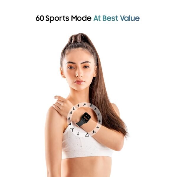 TAGG Verve NEO Smartwatch 1.69" HD Display | 60+ Sports Modes | 10 Days Battery | 150+ Maximum Watch Face Library | Waterproof | 24 * 7 HeartRate & Blood Oxygen Tracking | Games & Calculator | Black