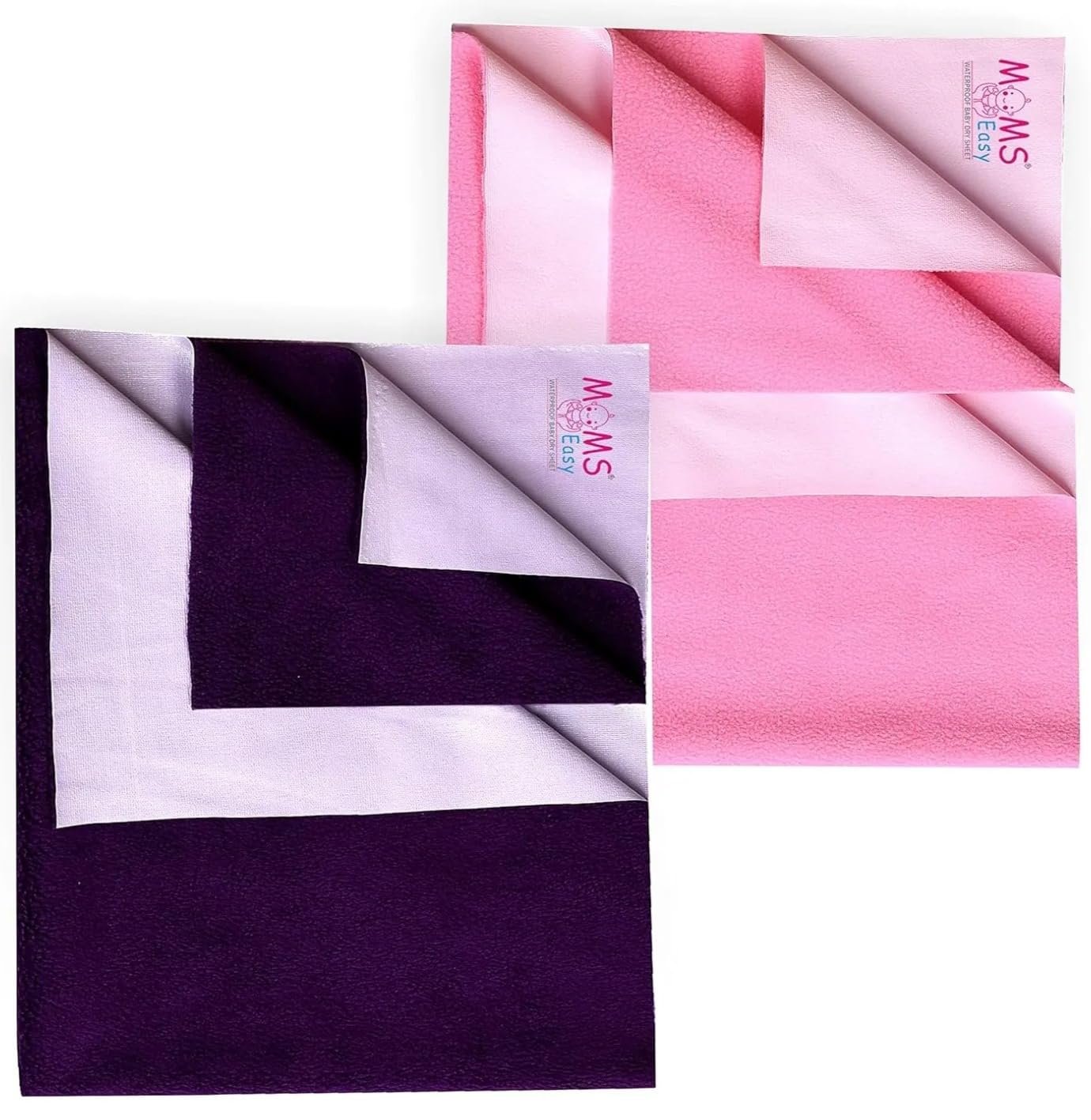 MOMSEASY® New Born Baby Bed Protector for Babies, Bed Sheet for Baby Urine, Bedding Sheet for New Born Baby and Baby Care Product Combo(P.Lum, Pink) (Small, 70x50 cm)