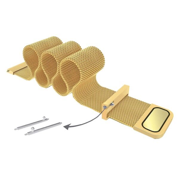 ACM Watch Strap Magnetic Loop 20mm compatible with Garmin Venu Smartwatch Luxury Metal Chain Band Champagne Gold