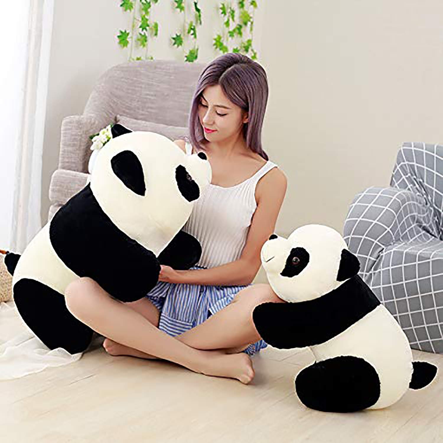 LOVEY DOVEY Soft/Cuddle Small Black and White Panda Teddy Bear 26 cm