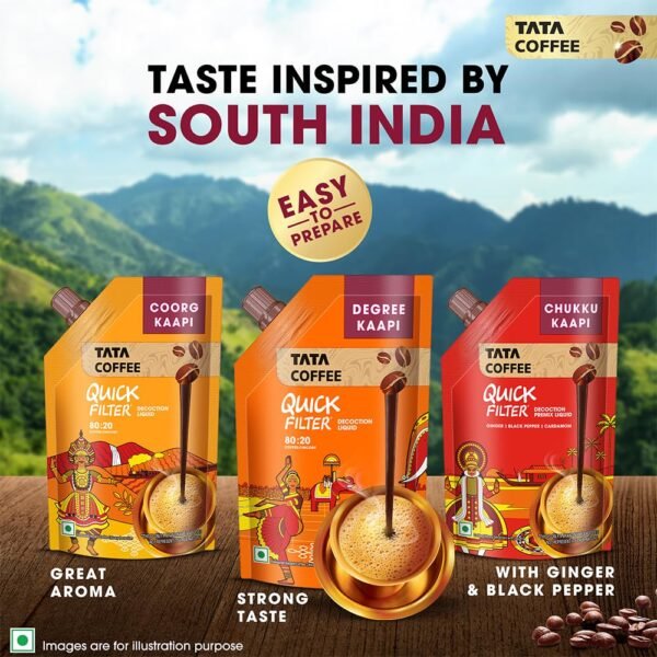 Tata Coffee Quick Filter Coorg Kaapi Decoction Liquid, Coffee 80, Chicory 20, 200 ml