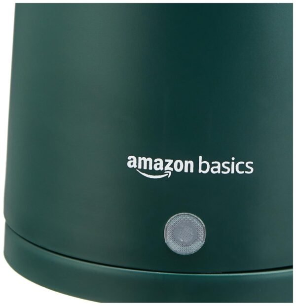 Amazon Basics 1.5L Cool Touch Electric Kettle | 1500 Watt | Stainless Steel Body | Auto Cut-Off | Triple Safety Protection (Green)