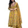 GoSriKi Women's Rayon Blend Anarkali Printed Kurta with Palazzo & Dupatta