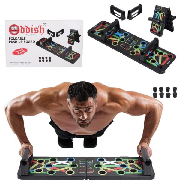 ODDISH ABS Pushup Board, 15 in 1 Push up board for men, push up bar, push up stand, pushup bars, gym equipment for men, excersing equipment, chest workout equipment - Training System for Men and Women