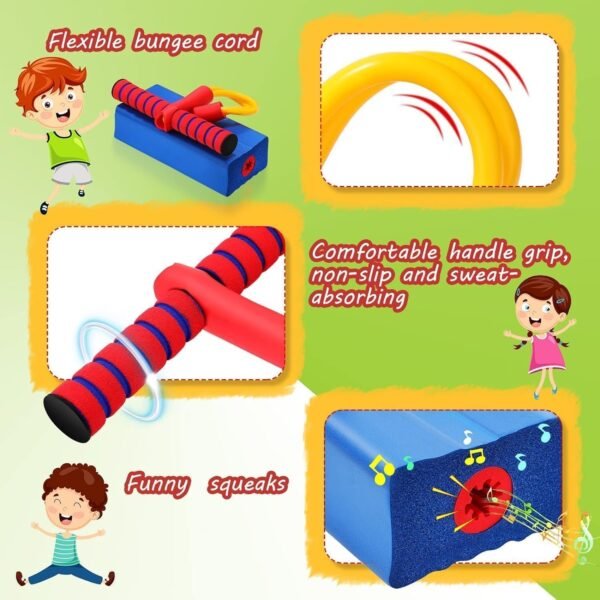 TIXDREEM Pogo Stick Jumper for Kids Innovative Bouncing Toys for Kids Hopper Stick for Active Play Pogo Jump Makes Pop Sounds Fun and Safe Jumping Stick 3-12 Year Old Boys Girls (Pack of 1)