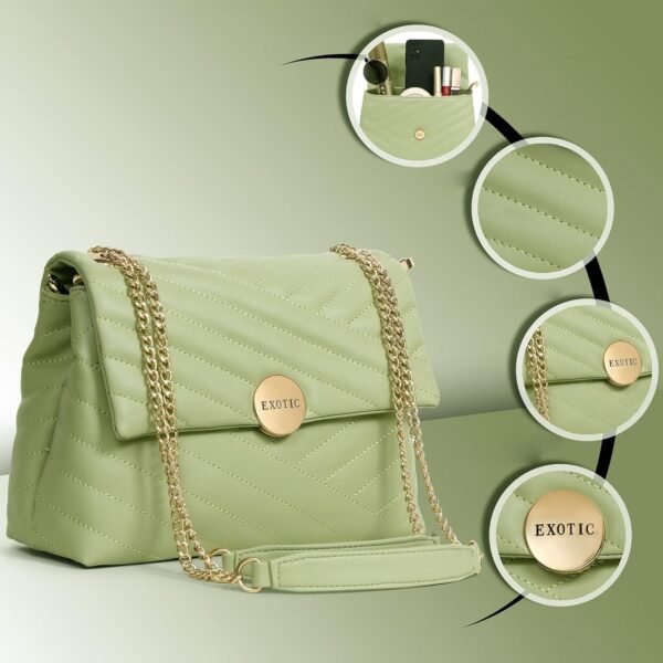 EXOTIC Women stich quilted sling bag