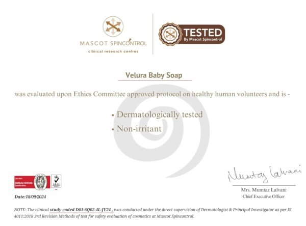 Velura Kare Baby Bathing Bar, Soap with Vitamin E, Aloe Vera, Shea Butter & Manuka Honey for Nourishing, Moisturising, Protecting & Soothing Babies Skin, ph 5.5, 0+ Months [75g]