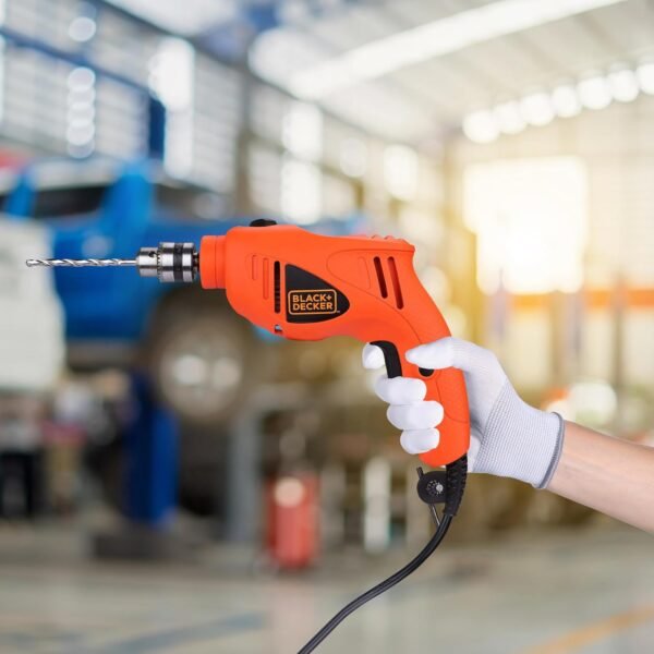 BLACK+DECKER HD400K50 550W 10mm Corded Non-Reversible Impact Drill Machine Kit for Home & DIY Use (50 Accessories Kitbox) for drilling Wood, Metal & Concrete, 1 Year Warranty, ORANGE & BLACK