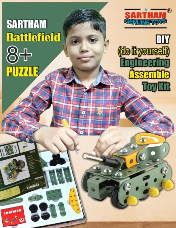 SARTHAM Educational Toys, Building and Construction Set, Battlefield - Age 8 to 12 | Mechanical Toy Set for Kids | Model Building kit | Assembly Toys for 8+ Kids | Multicolor