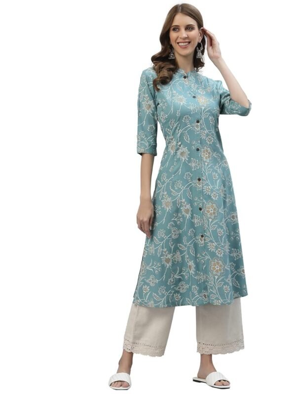 Stylum Women's Floral Print Rayon A-Line Kurta