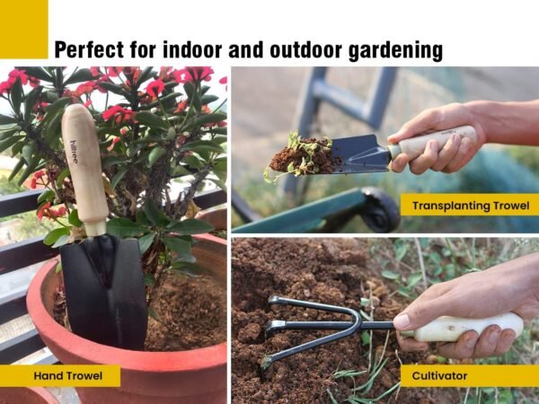 MESWAN Garden Tool Kit Set Flower Cutter/Pruner Trowel Hand Fork Hand Rake Garden Tools Garden Tool Kit (4 Tools) (Garden Tool Kit Set 4)
