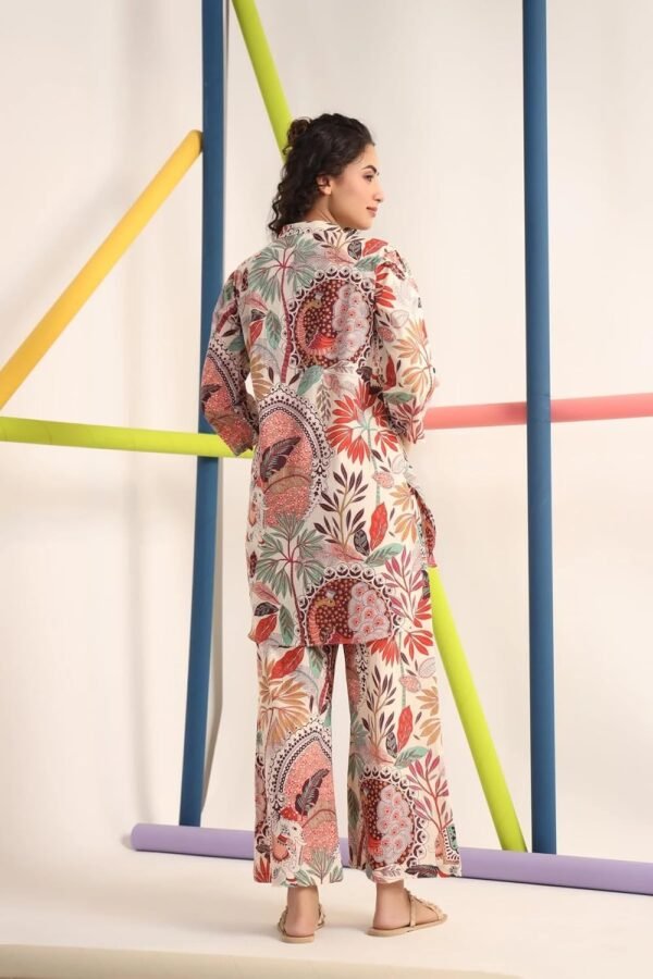 KLOSIA Viscose Women Kurta Set For Women|Co-Ords Set|Kurta Pant Set|Coordinate Set|Summer Suit|Printed Short Kurti With Pant Set|