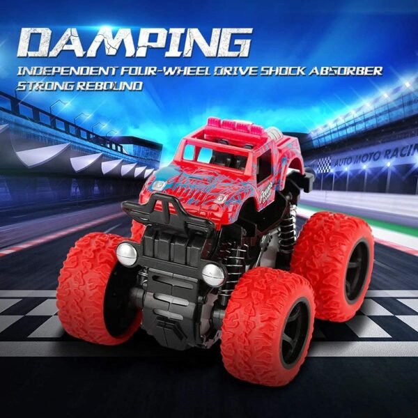 VGRASSP Mini Monster Trucks Friction Powered 360 Degree Stunt Cars for Kids - Push and Go Toddler Toys Inertia Car Toys (Stunt Car Pack of 1)