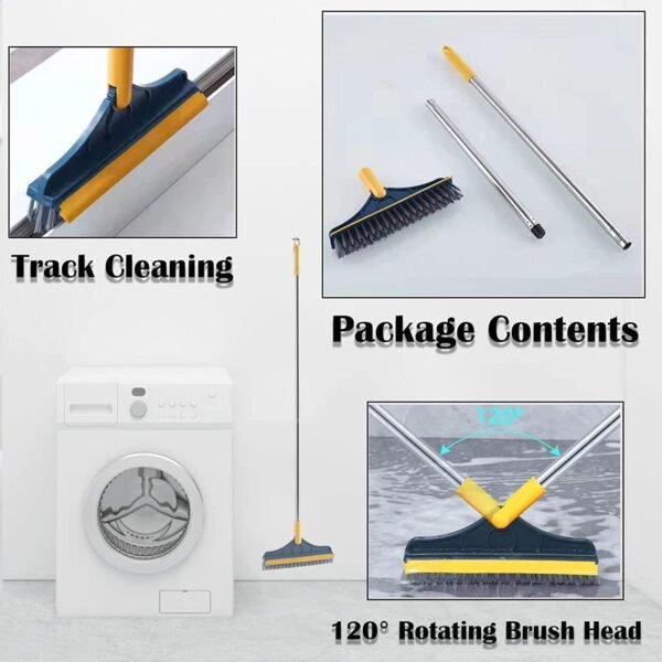 kesi 2 in 1 Bathroom Cleaning Brush with Wiper and Long Handle 120° Rotate Bathroom Floor Cleaning Brush Bathroom Cleaning Brush Home Kitchen Bathroom Cleaning Accessories, Floor Scrub