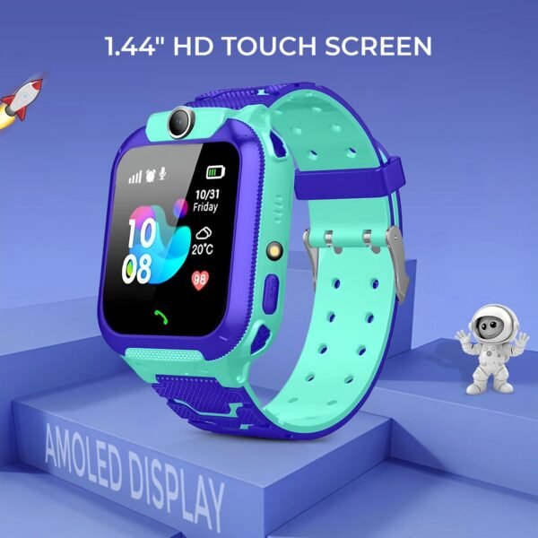 GameSir Kids Smartwatch for Boys & Girls, Men & Women, Sim Card Support, Location Tracker/GPS System, Music Player, Camera, Video,Notification, Alarm, Waterproof, Calling Smart Watch-Blue
