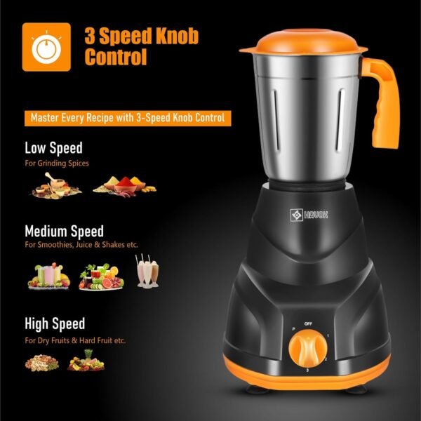 Havok Classic Powerful 750 Watt Mixer Grinder with Vent-X Technology Mixie For Kitchen