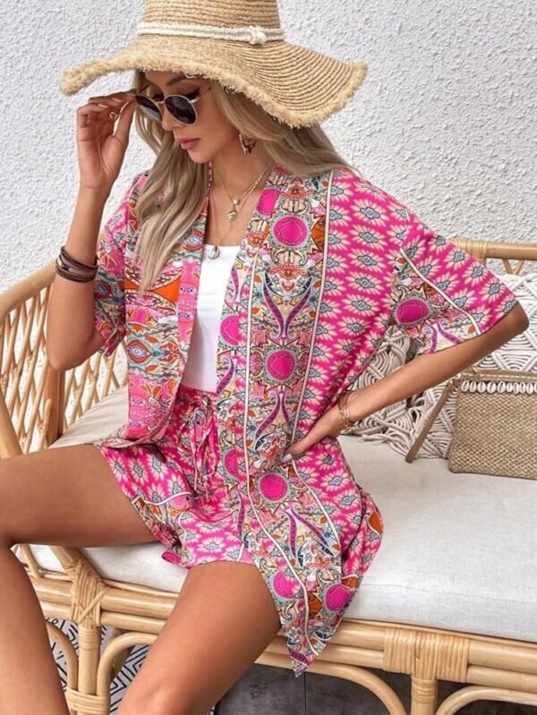 COOL AND CASUAL Beach Wear for Women Co Ord Set Three Piece Dress Top Short and Shrug Beach Dresses for Women…