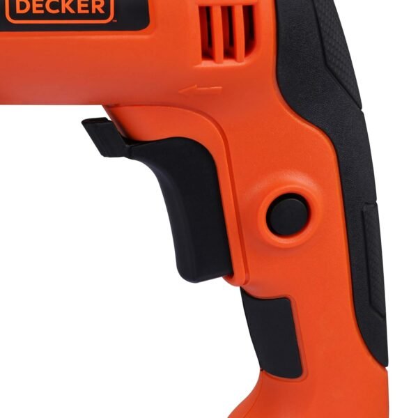 BLACK+DECKER BED550-IN 550 W, 13mm Corded Variable Speed Ergonomic Reversible Hammer Drill with Lock On Button For Home & DIY Use for Masonry, Steel & Wood, 1 Year Warranty, ORANGE & BLACK