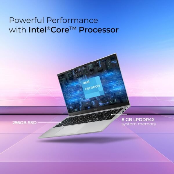 Acer Aspire 3 Laptop Intel Core Celeron N4500 Processor Laptop (8 GB LPDDR4X SDRAM/256 GB SSD/Win11 Home/38 WHR/HD Webcam) A325-45 with 39.63 cm (15.6") HD Display, Pure Silver, 1.5 KG