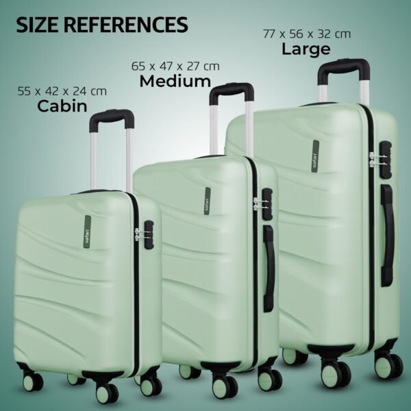 Safari Persia 8 Wheels 77cm Large Checkin Trolley Bag Hard case Polycarbonate 360 Degree Wheeling System Luggage, Travel Bag, Suitcase for Travel, Trolley Bags for Travel, Jade Green