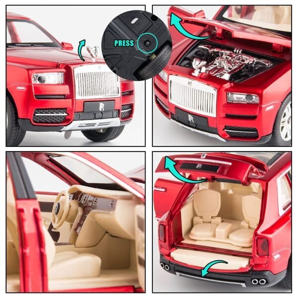 Sky Tech® Big Size Rolls-Royce Cullinan Model Car Exclusive Alloy Metal Car Pull Back Die-cast Car Toy car with Openable Doors & Light, Music Boys Gifts Toys for Kids (Cullinan 1:32)(Multi Color)