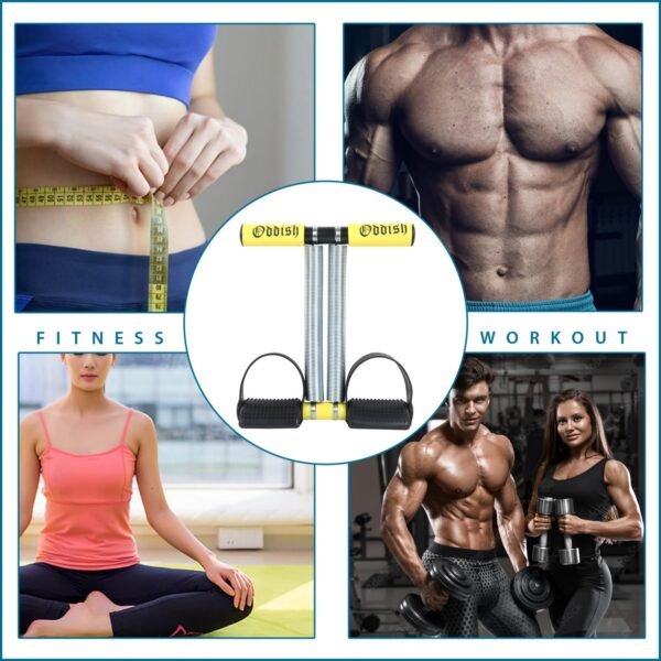 Oddish; Way To Fitness Tummy Trimmer Double Spring With Resistance Band Combo Pack For Men & Women - Ab Exercise Equipement, Abdominal Workout For Home & Gym Use - Stomach, Abs, Belly Exercise