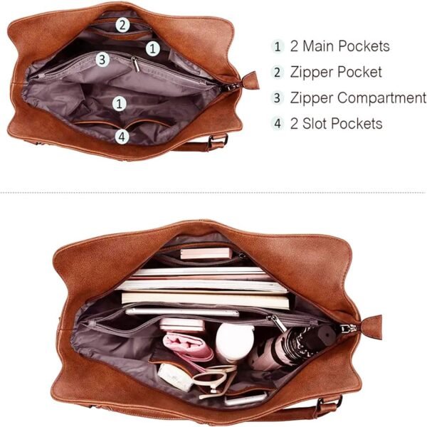 HUGGI PU Leather Hand Bag for Women Shoulder Bags for Women with Strap and Zipper Ladies Purse for Birthday Anniversary Thanksgiving Purse and Handbag Combo