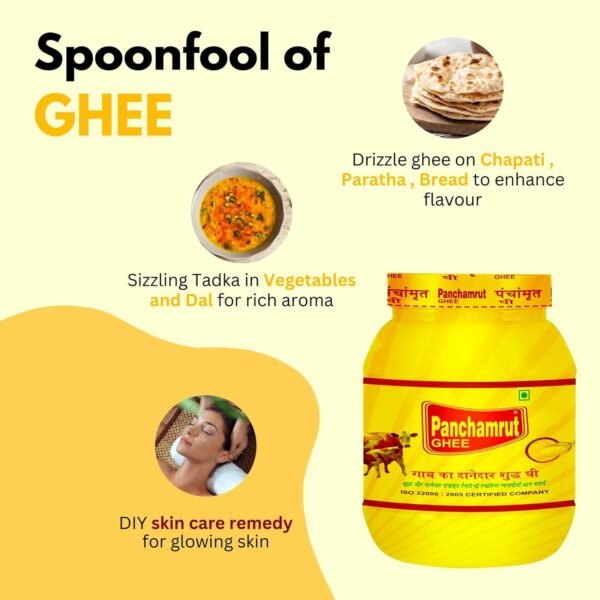 Panchamrut Desi Premium Cow Ghee|Immunity Booster and 100% Pure Cow Ghee (1 Litre)