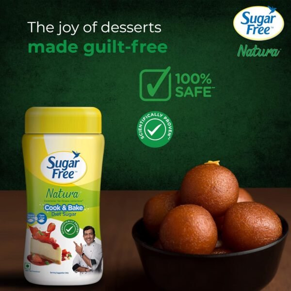 Sugar Free Natura, 80g, Jar | Equivalent to Sweetness from 800g Sugar |100% Safe| Scientifically Proven & Tested|Sweet like Sugar but with zero calories|