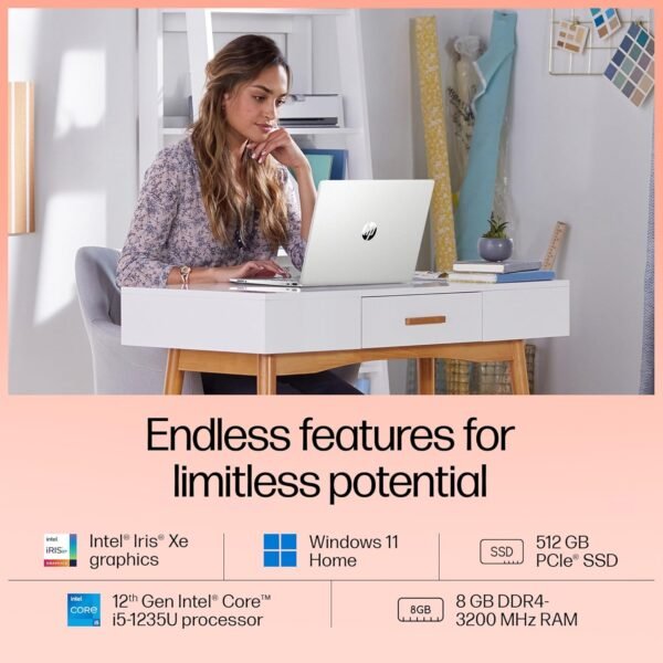 HP 15s Core i5 12th Gen (8GB RAM/512GB SSD/FHD/MS Office/Backlit Keyboard/Windows 11/15.6" (39.6cm)/Silver/1.69 kg) fy5008TU Laptop