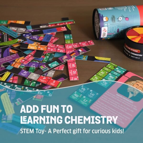 Chalk and Chuckles Science Toys, Smart Sticks Elemental Chemistry Game for Kids Age 8-10-12-14 Years, Gift for Boys and Girls 8-12 Year Old, STEM Puzzle and Game