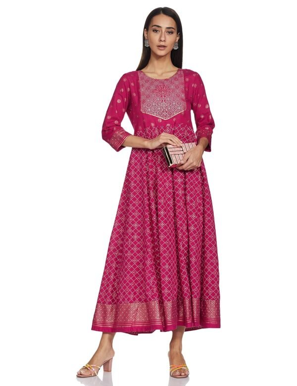 Rangriti Women's Rayon Classic Ankle Length Dress