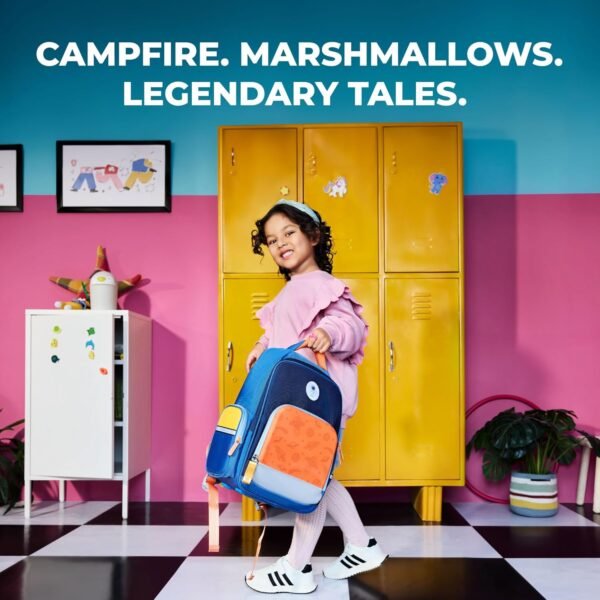 MOKOBARA The Campfire Backpack - Lightweight Water-Resistant School Backpack for Kids (6-8 Years) with Magicmove Logo and Reflective Stripe|Ideal for Travel, and Outdoor Adventures