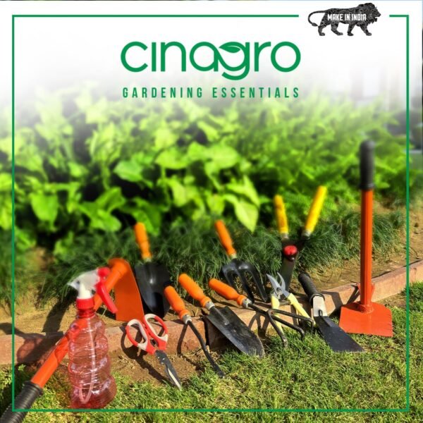 Cinagro Hand Pruner Cutter - 1 Pc, Heavy Duty Gardening Tools Grass Cutter, Plant Cutter for Home Garden, Wood Branch Trimmer, Garden Tools Grass Cutting Accessories (Steel Blades, Green)