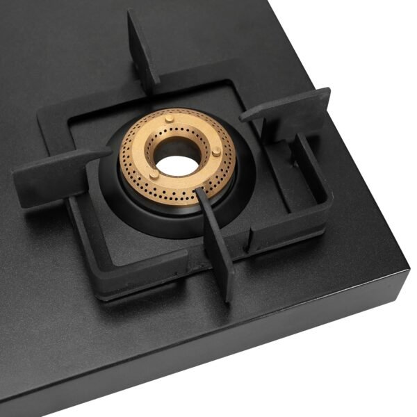 Faber Roma 3 Burner Gas Stove | 2.0.mm MS Frame Body with Diamond Coated Finish | 3 Brass Burners | Diamond Coated Pan Support & Drip Tray, Heat Resistant Metal Knobs, Manual Ignition, Black