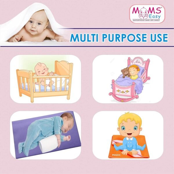 MOMSEASY® New Born Baby Mat for Baby Urine Waterproof, Mat for Baby Playing, Mat for Baby Sleeping and Baby Care Product Combo (Lilac-Maroon) (Medium, 100x70 cm)