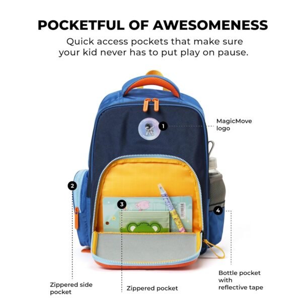 MOKOBARA The Campfire Backpack - Lightweight Water-Resistant School Backpack for Kids (6-8 Years) with Magicmove Logo and Reflective Stripe|Ideal for Travel, and Outdoor Adventures