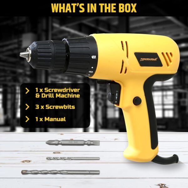 TOMAHAWK® T2246 300W 10mm - Electric Screwdriver Drill - Reversible - Variable Torque and Speed (Drill)