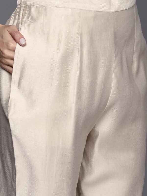 INDO ERA Women's Embroidered Viscose A-Line Kurta Pant Set