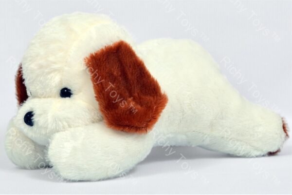 Richy Toys White Dog Cute Plush Soft Toys for Kids Birthday Gift 26 cm