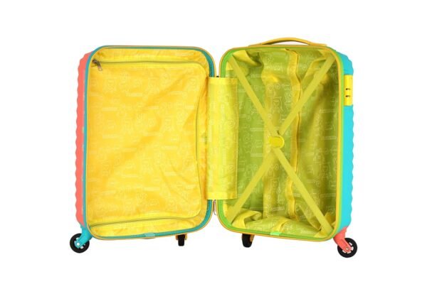 American Tourister Trolley Bag for Travel|Splash 55 Cms Polycarbonate Hardsided Small Cabin Luggage Bag|Speed_Wheel 8 Wheel Suitcase for Travel|Trolley Bag for Travelling, Coral/Teal