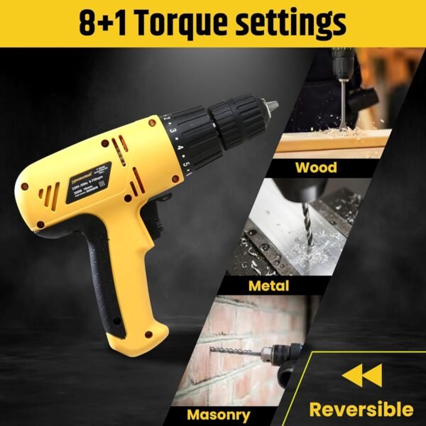 TOMAHAWK® T2246 300W 10mm - Electric Screwdriver Drill - Reversible - Variable Torque and Speed (Drill)