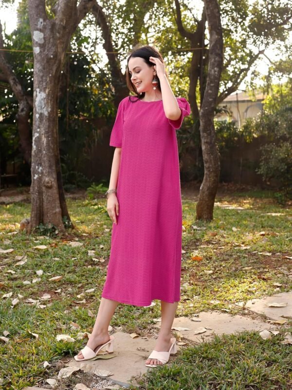 PURVAJA Women’s A-Line Below Knee Length Dress (Yuvi-011-013)