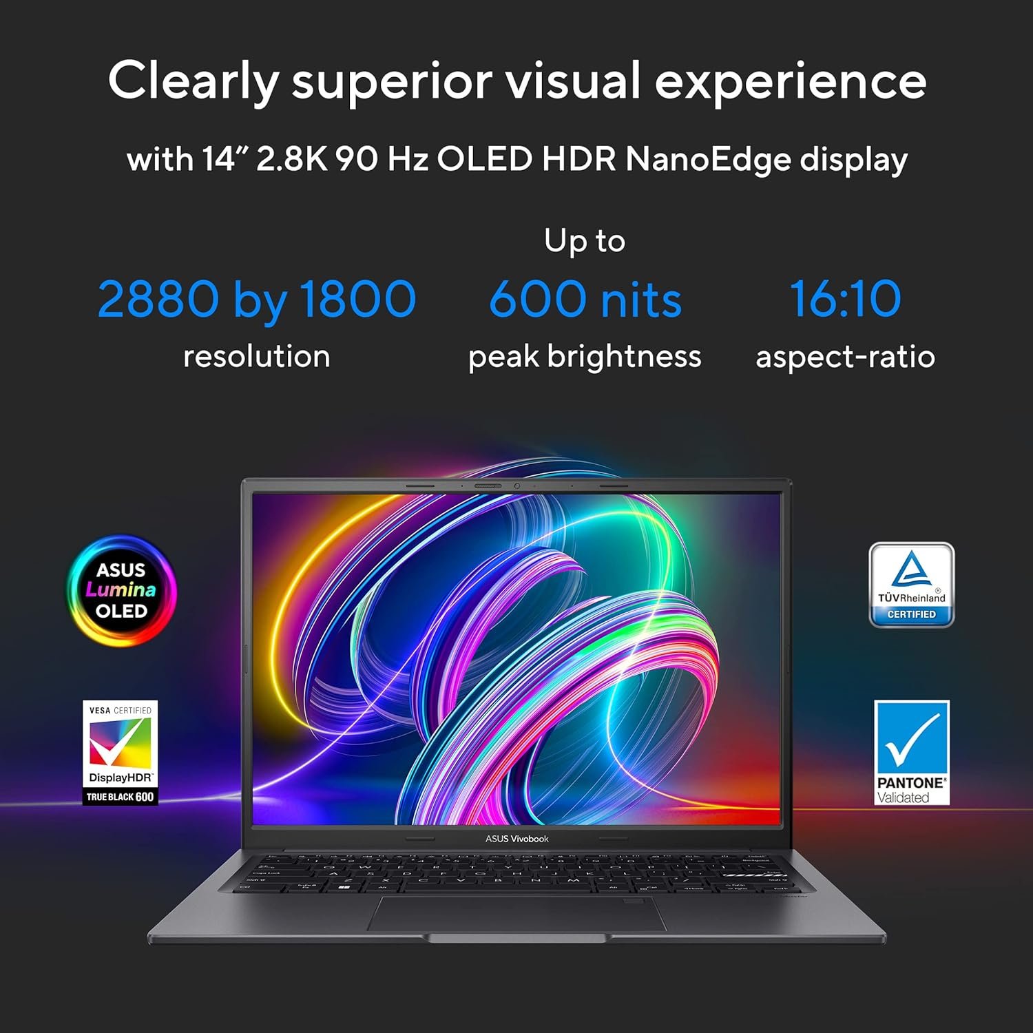 (Refurbished) ASUS Creator Series Vivobook 14X OLED 2023, Intel Core i5-12450H 12th Gen, 14.0-inch 90Hz, Laptop (16GB/512GB SSD/NVIDIA GeForce RTX 2050/Win11//FP/63WHr/Black/1.40 kg),K3405ZFB-KM541WS