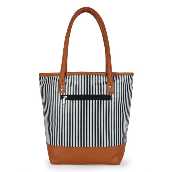 BALACHIA PVC Cotton Medium Size Water Resistant Tote Bag for Women | Reusable Shoulder Bag with Full Top Zipper, Stylish PVC Handbags | Ladies Purse Handbag