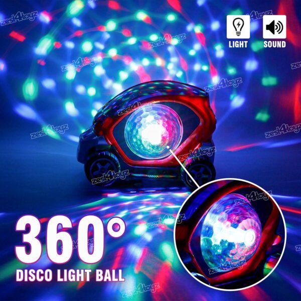 Zest 4 Toyz Stunt Car 360 Degree Rotating Stunt Car Bump and Go Toy with 4D Lights & Sounds Musical Car Battery Operated Toy for Kids - Assorted (Pack of 1)
