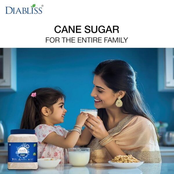 Diabliss Diabetic Friendly Herbal Cane Sugar - Free from Chemicals / Artificial Sweeteners - Low Glycemic Index (GI) Diet - Clinically Tested Healthy Natural Substitute For Diabetes / Blood Glucose Management - 1.75Kg Reusable Jar