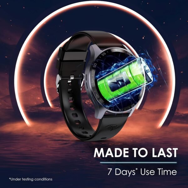 itel 42 Smartwatch with 1.38'' HD IPS Display, Bluetooth Calling, 12 Days Battery, TWS Pairing, Multiple Sports Modes, IP68 Water Resistant, Heart Rate Monitoring and SpO2 Sensor (Black)